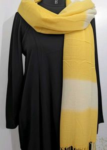 Yellow &amp; White Tie-Dye Scarf/Duppata