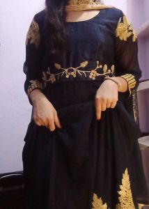 Neavy Blue Golden  Frock Anarkali Sale/offer/gown