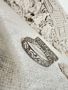 Silver Oxidised Metallic Bangles - Set Of 4