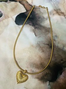 Anti Tarnish Gold Heart Pendant Necklace