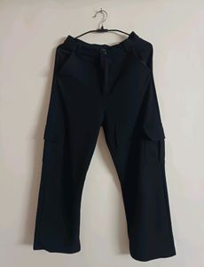 Hight Waist Black Cargo Panto