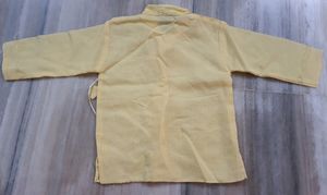 Light Cream Yellow Boys Cotton Dhoti &amp; Kurta Set