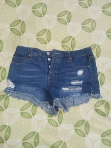 Distressed Denim Shorts