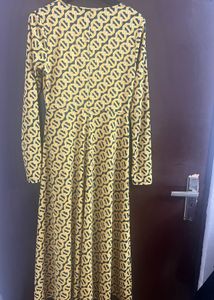 Yellow Geometric Print Maxi Dress