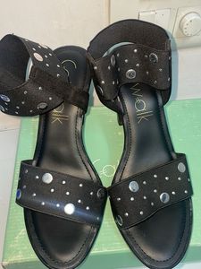 Catwalk Black Studded Sandals