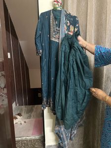 Teal Embroidered Salwar Kameez