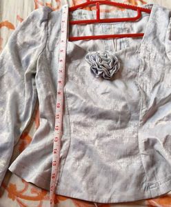 Cute Light Blue Peplum Top