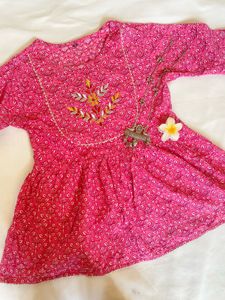 Pink Floral Print Top