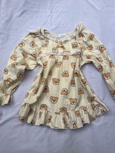 Cute Bear Print Long Sleeve Top