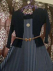 Striped Dress with Jacket