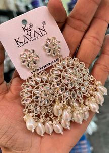 Kundan Chand Bali Earrings