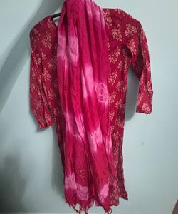 Pink  Printed Kurta