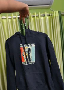 Black Graphic Print Hoodie