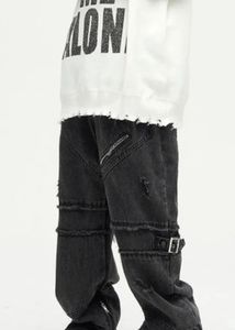Distressed Black Denim Jeans
