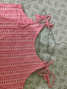 Pink Printed Tie Up Kurti