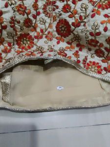 Padded Blouse Golden Colour With Embroidery