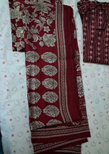 Maroon Suit With Full Size Dupatta