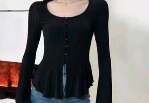 Long Sleeve Tops With Choker