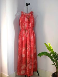 Backless Floral Maxi Dress
