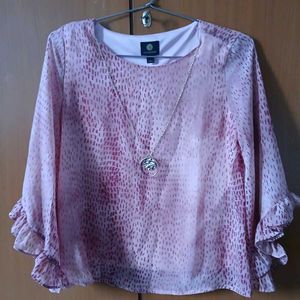 Elegant Pink Print Top