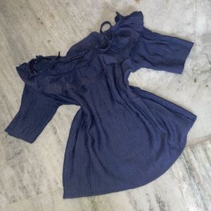 Blue Off-Shoulder Top