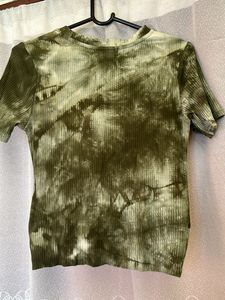 Green Ribbed Twisted Top