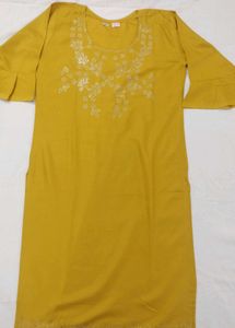 New Mustard Embellished Kurti (Unused)