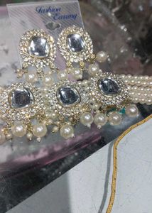 Pearl Choker Necklace &amp; Earring Set