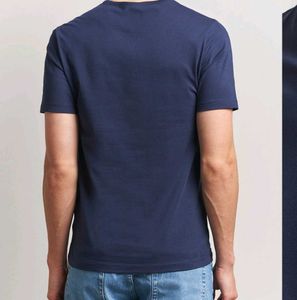 V neck blue tshirt for men in sale