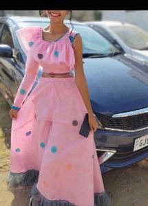 Pink Polka Dot Lehenga Choli