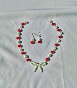 Valentine's Day Necklace And Earrings Set