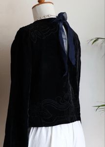 3D Embroidered Velvet Blouson