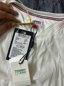 Tommy Jeans White Cropped Tee