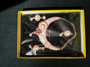 Pink Stone Necklace &amp; Earring