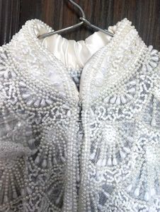 Pearl Embellished Poncho Cape