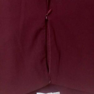 Burgundy Split Hem Pants