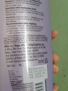 L&#39;Oreal Hyaluron Shampoo 1L