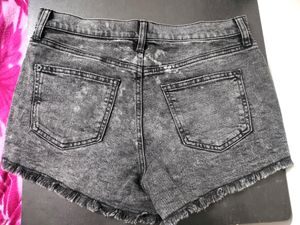 Charcoal Denim Shorts