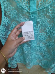 Net Light Blue Top