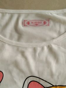 White Night Suit Set Size:M