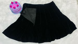 Black Velvet Mini Skirt
