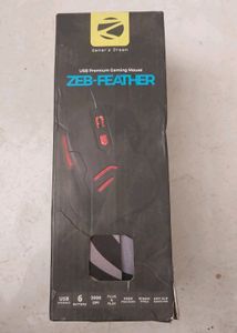 New Zebronics Zeb Feather Wire Gaming Mouse &amp; Pad