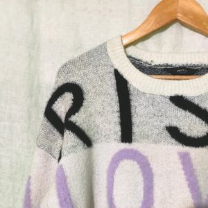 MAX Typographic Wool Round Neck Sweater
