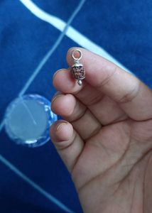 2 Small Real Silver Rudraksha Pendants