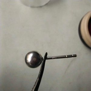 925 Pure Silver 7mm Big Size Ball Earings 1 Pair.