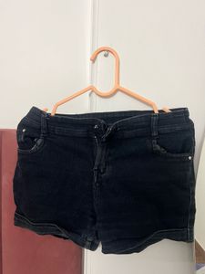 Black Denim Shorts