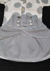 Houndstooth Skirt & Blouse Set