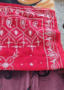 Red And Black Saree❤