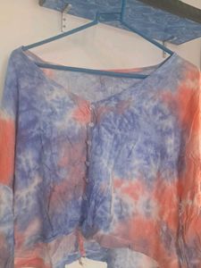 Tie-Dye Button-Up Top