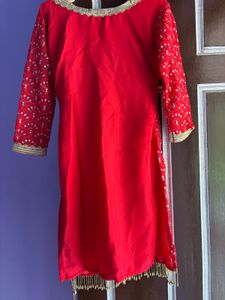 Fushia Pink Embroidered Gharara